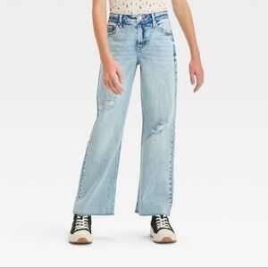 Girls’ High-Rise Baggy Jeans - art class - Light Wash